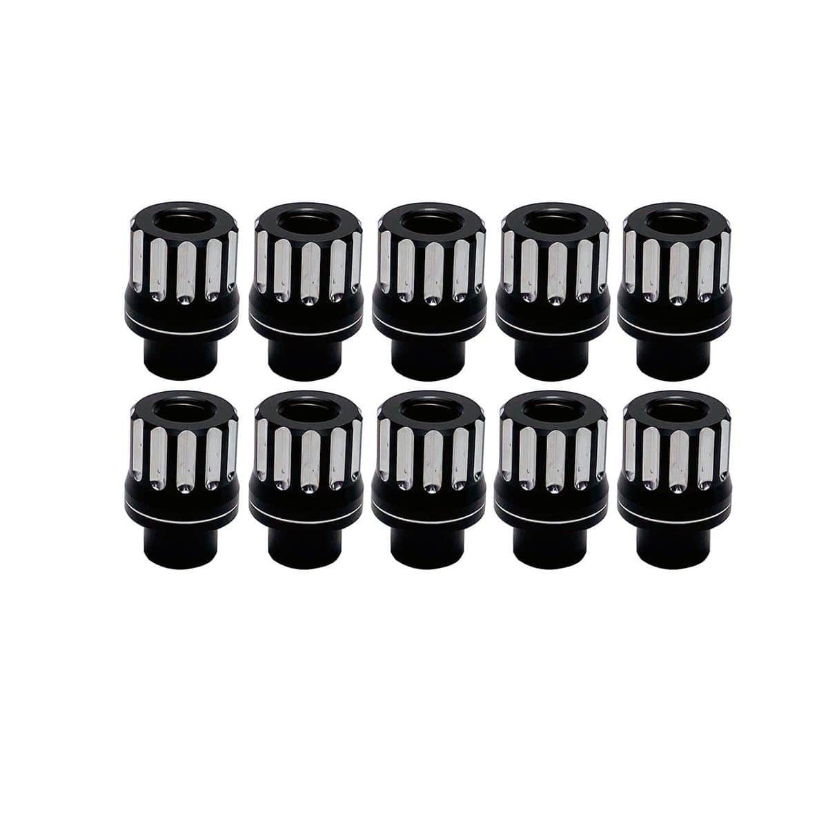UPR 7075 Billet Aluminum Lug Nut 1/2-20 with .440" Shank 10pc Set (3007-101) Black and Machined