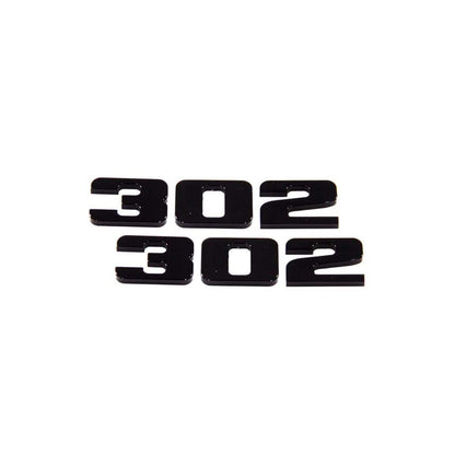 Black Aluminum 302 Mustang Ford Engine Badge Emblem Fits 5.0 3667-109