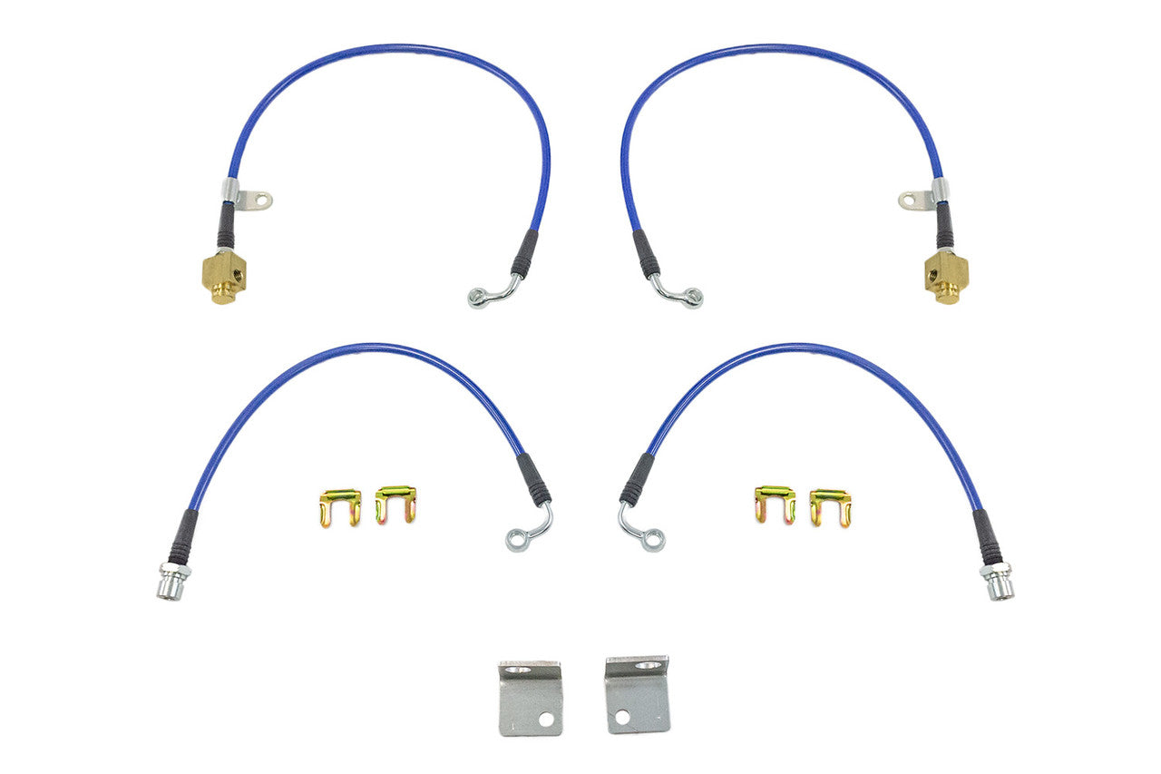 Steeda Mustang GT Base/EcoBoost Brembo Braided Stainless Brake Line Kit (2024+)
