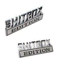 Shitbox Edition Emblem Chrome with Black Text