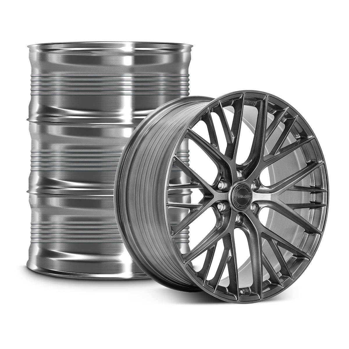 2021+ Cadillac Escalade Velgen VFF-12 Wheel Set (Set of 4) - Brushed Titanium - 24x10